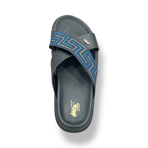 Hitz Men's Blue Open Toe Cross Strap