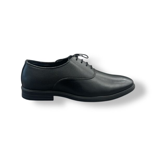 Mushroom Men's Black Leather Formal Lace-Up Shoes