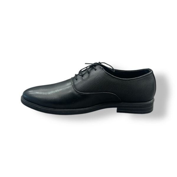 Mushroom Men's Black Leather Formal Lace-Up Shoes
