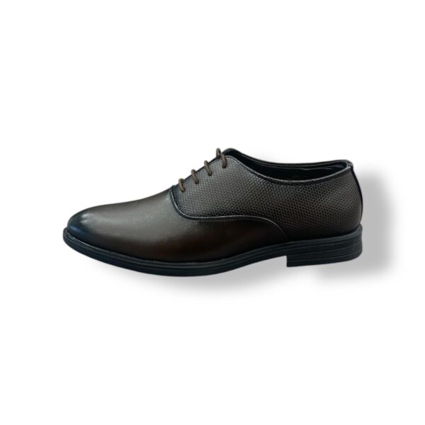 Mushroom Men's Black Leather Formal Lace-Up Shoes