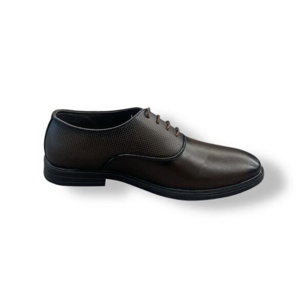 Mushroom Men's Black Leather Formal Lace-Up Shoes