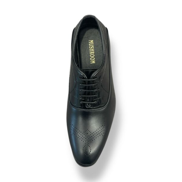 MUSHROOM Black Lace-Up Formal Shoes