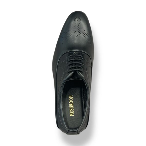 MUSHROOM Black Lace-Up Formal Shoes