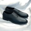 Mushroom Men's Black Leather Formal Lace-Up Shoes
