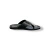 MUSHROOM Croco V-Strap Flats - Black & Brown