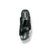 MUSHROOM Croco Cross-Strap Slippers - Black & Brown