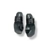 MUSHROOM Croco Kolhapuri Slippers - Black & BROWN