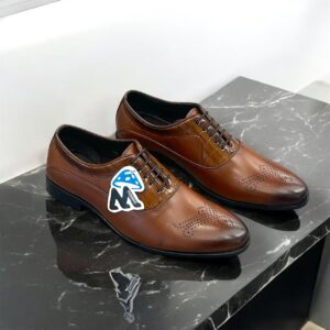 1 MUSHROOM Black Lace-Up Formal Shoes