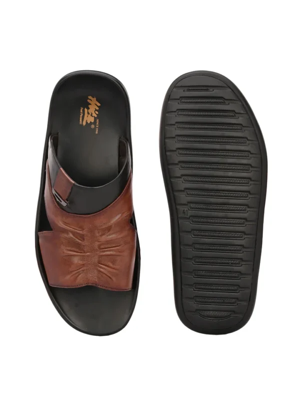 2803-BROWN_BLACK-F_720x Hitz Men's Leather Open Toe Slippers