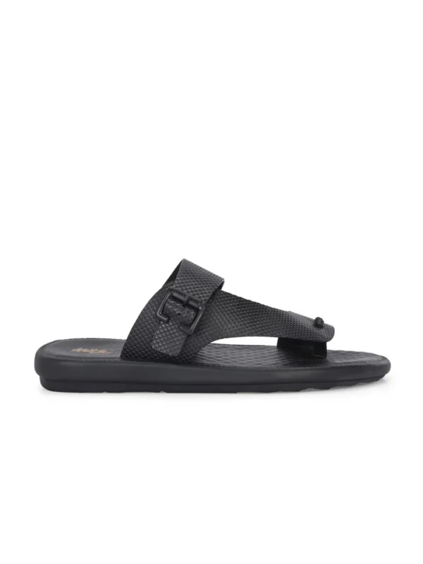 3906-BLACK-B_421d8721-ea68-4c5a-b3d2-7434b71cc787_720x Hitz-Men's Black Leather Casual Daily Wear Buckle Slipper