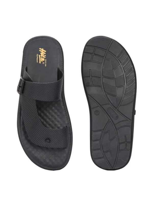 3906-BLACK-F_240f53cd-24b7-4f1a-bc60-860c9e6927eb_720x Hitz-Men's Black Leather Casual Daily Wear Buckle Slipper