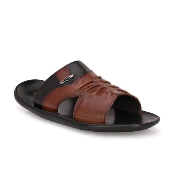 M1988 Hitz Men's Leather Open Toe Slippers