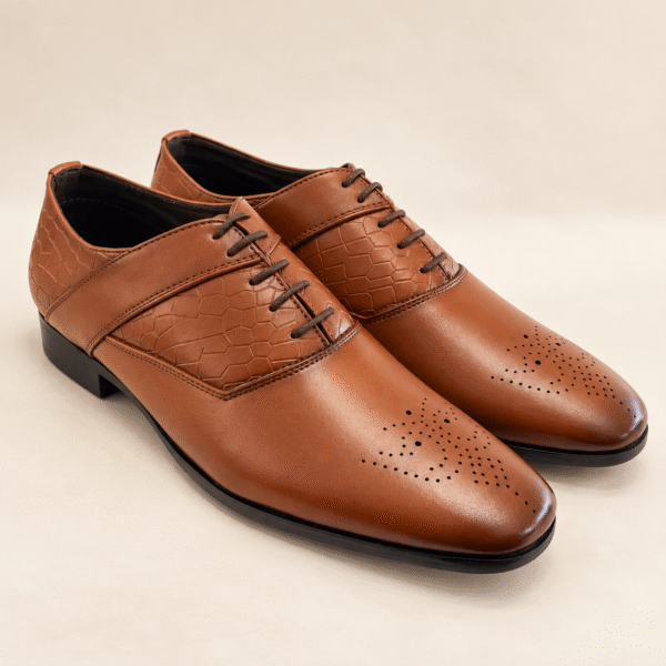 MUSHROOM Men's Textured Premium Derby Shoes