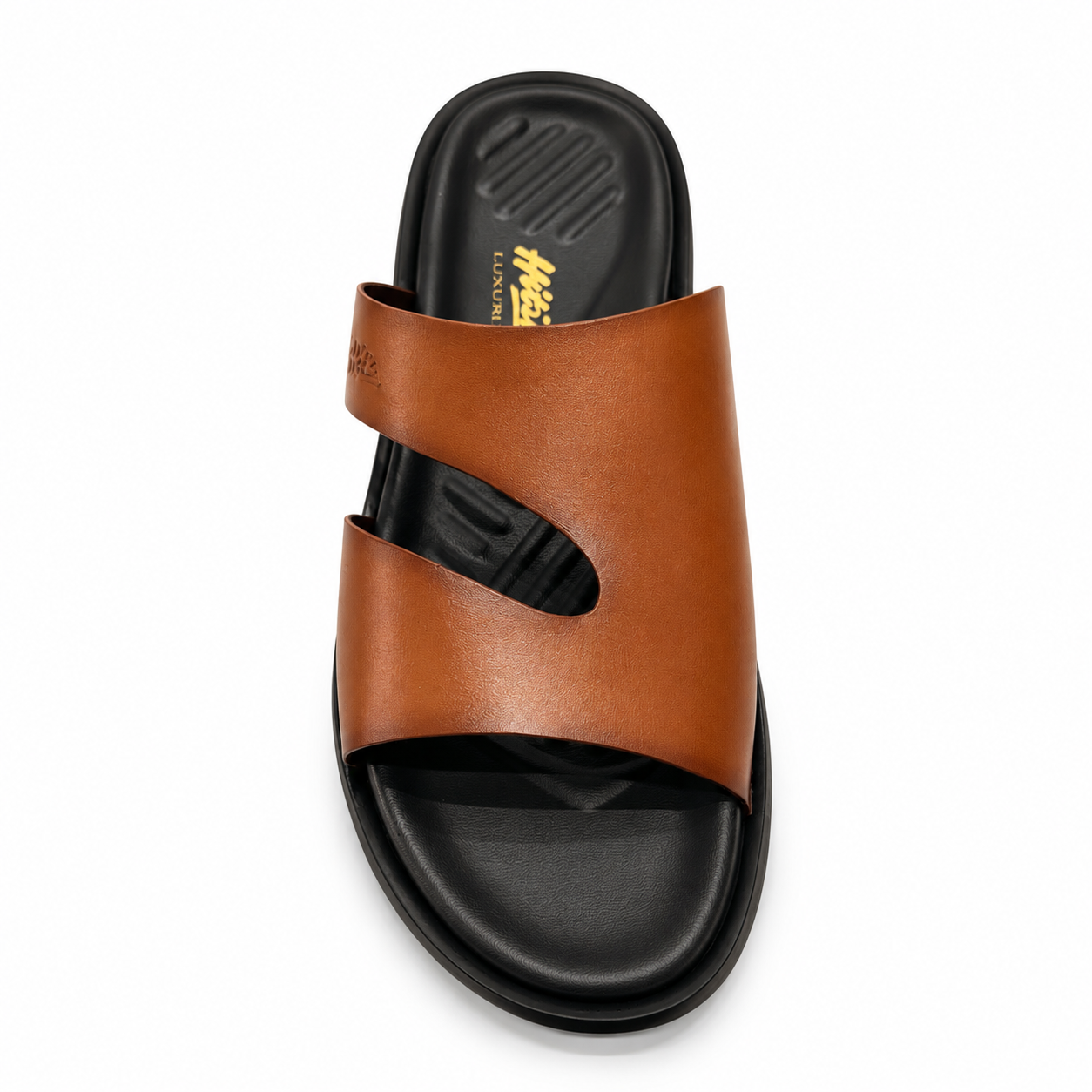 HITZ Men's Premium Dual-Strap Leather Slippers