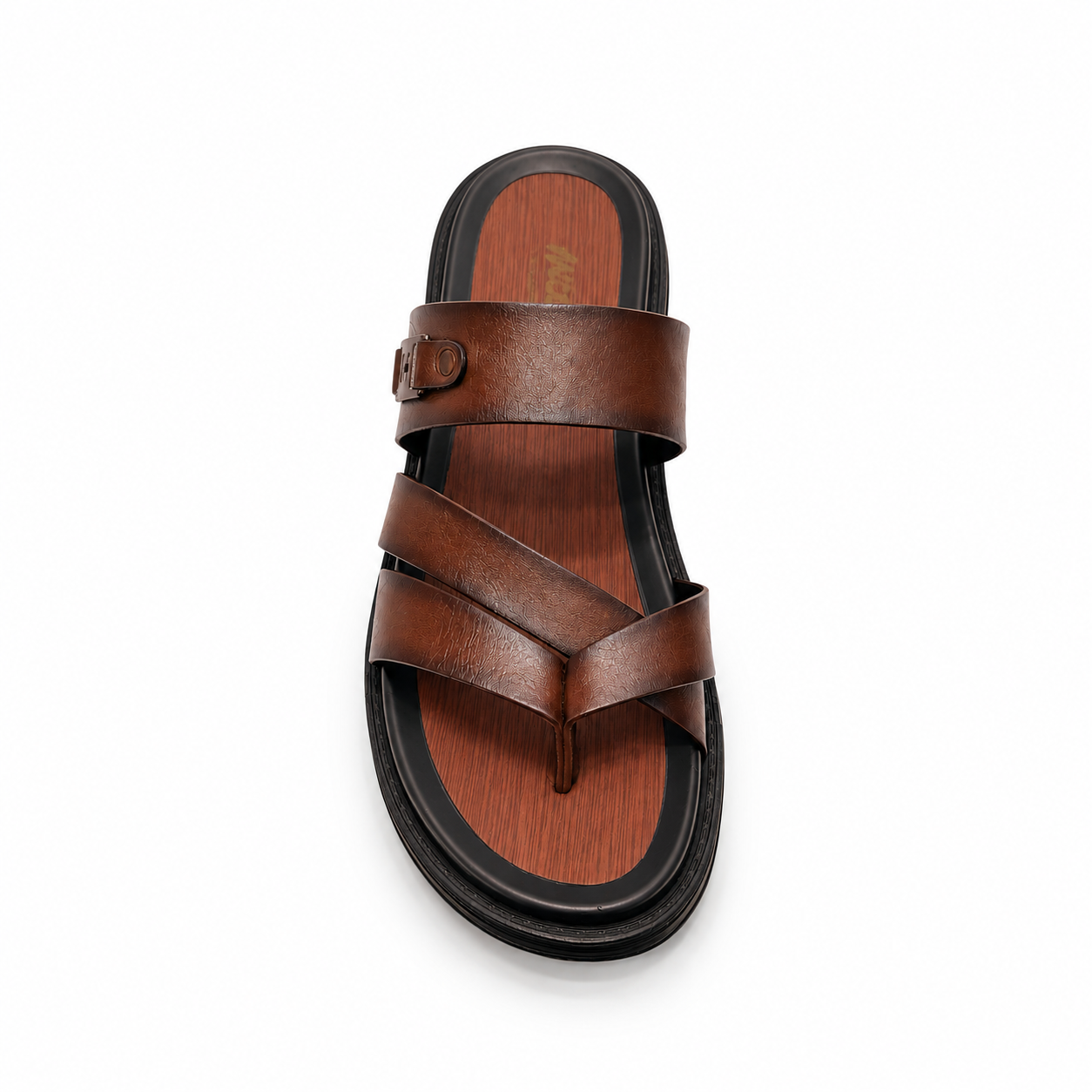 HITZ Men’s Premium Leather Cross Strap Slippers