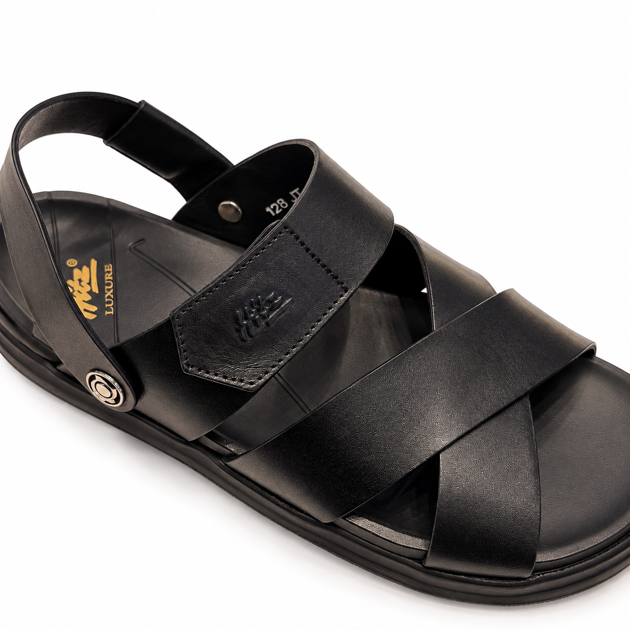 HITZ Men's Premium Leather Cross Strap Sandals
