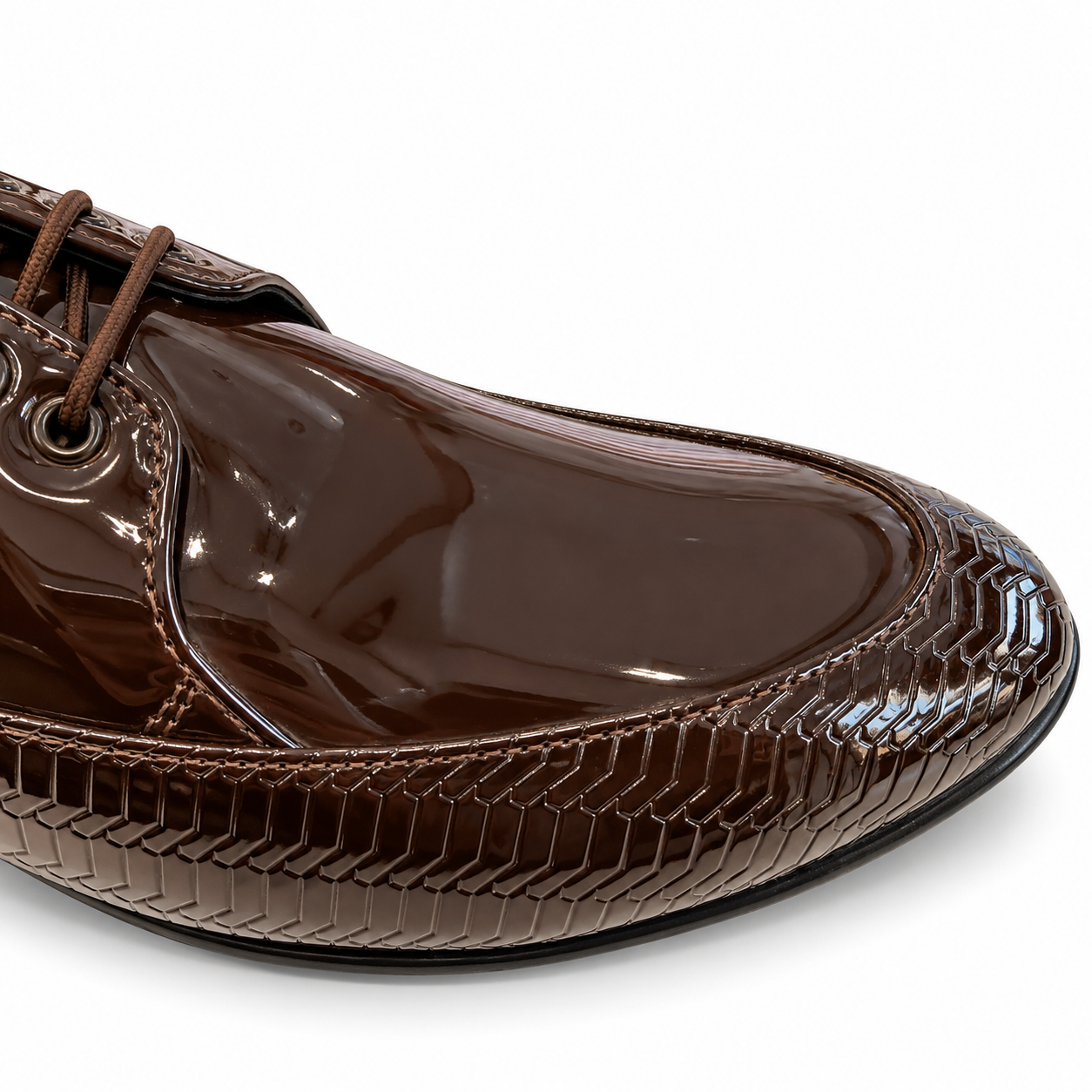 MUSHROOM Men’s Glossy Derby Shoes