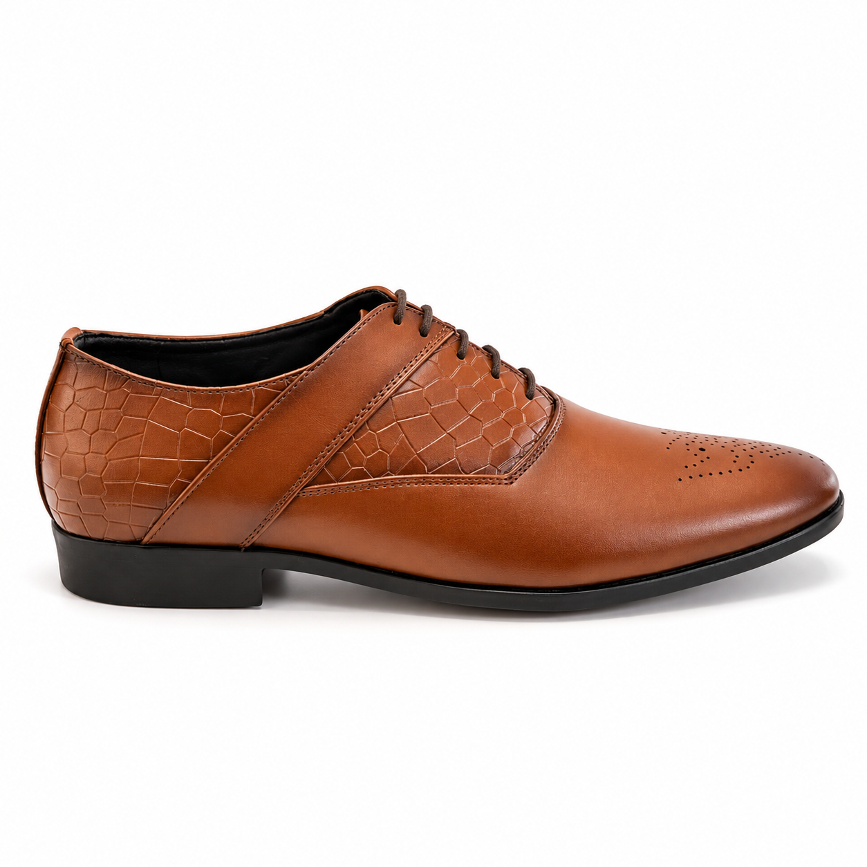 MUSHROOM Men's Textured Premium Derby Shoes