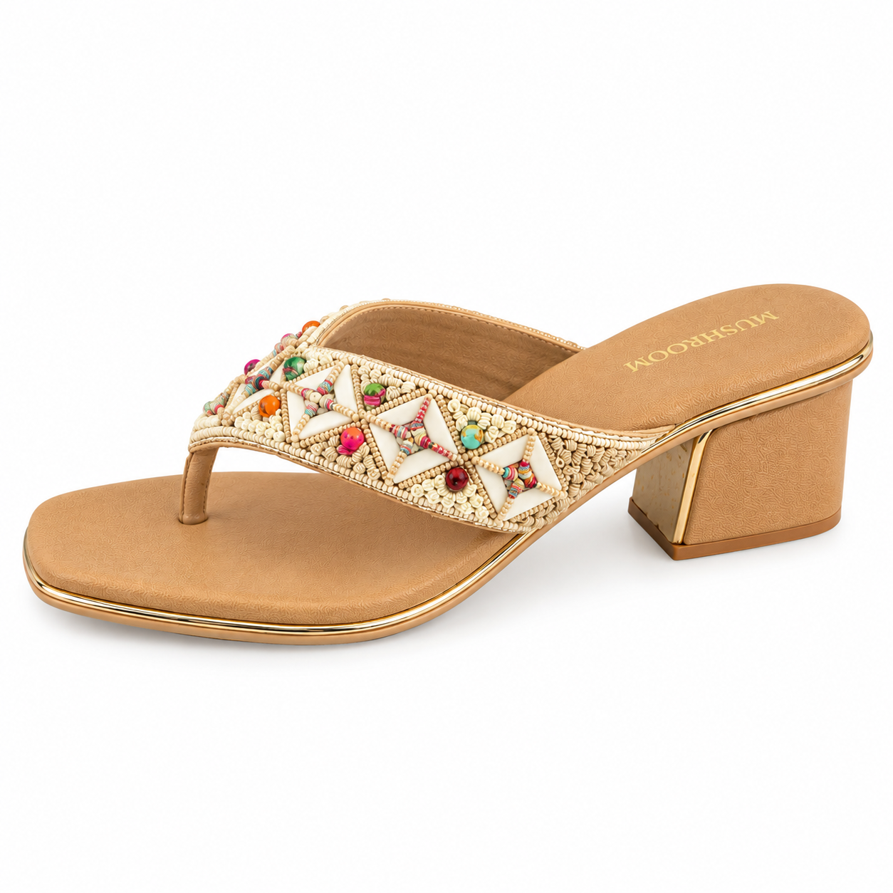 Embellished Block-Heel Sandals