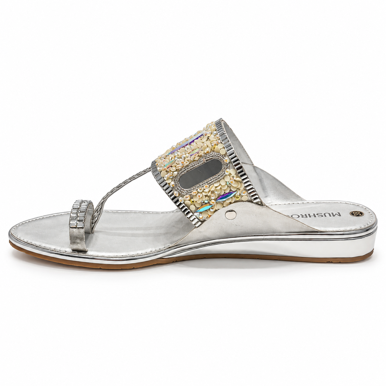 MUSHROOM Women’s Embellished Kolhapuri Sandals
