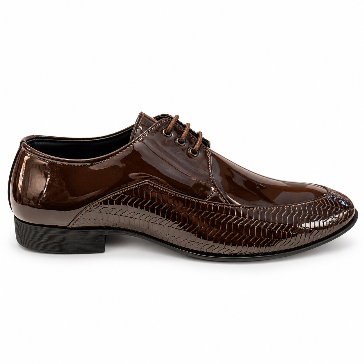 MUSHROOM Men’s Glossy Derby Shoes
