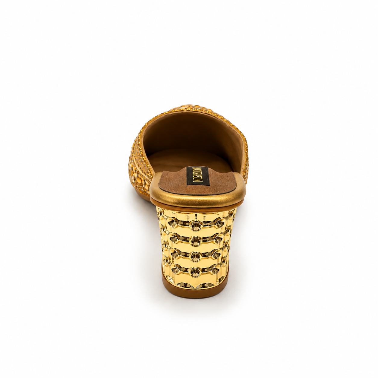 MUSHROOM Women’s Embellished Block Heel Mules