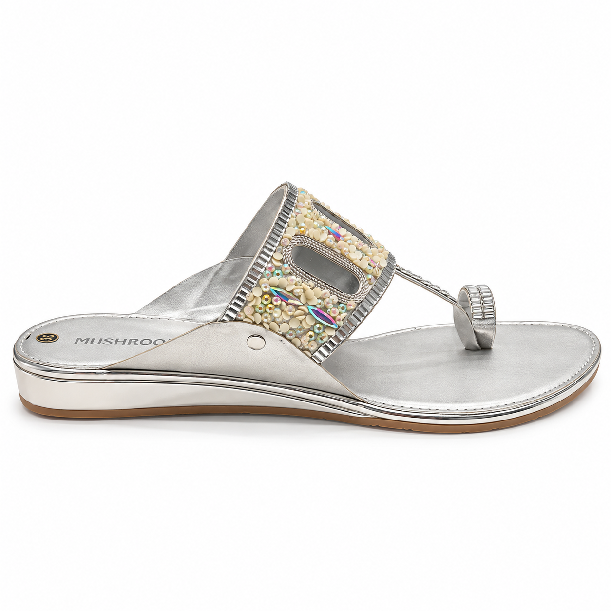 MUSHROOM Women’s Embellished Kolhapuri Sandals