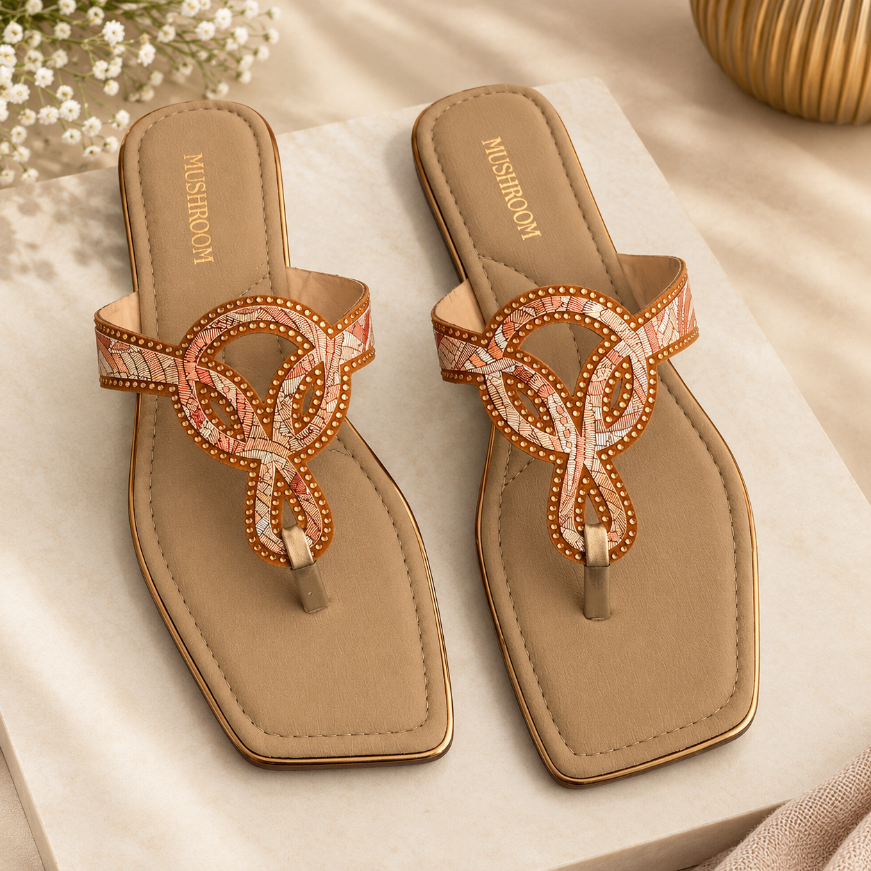 Embellished Flat Sandals