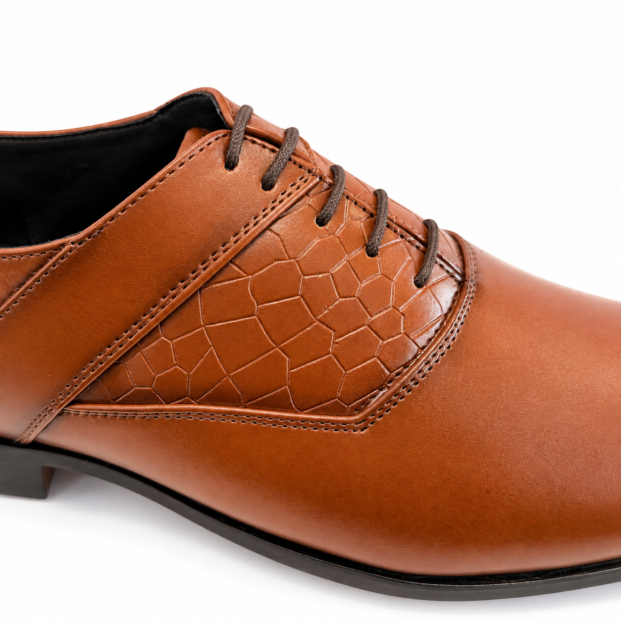 MUSHROOM Men's Textured Premium Derby Shoes