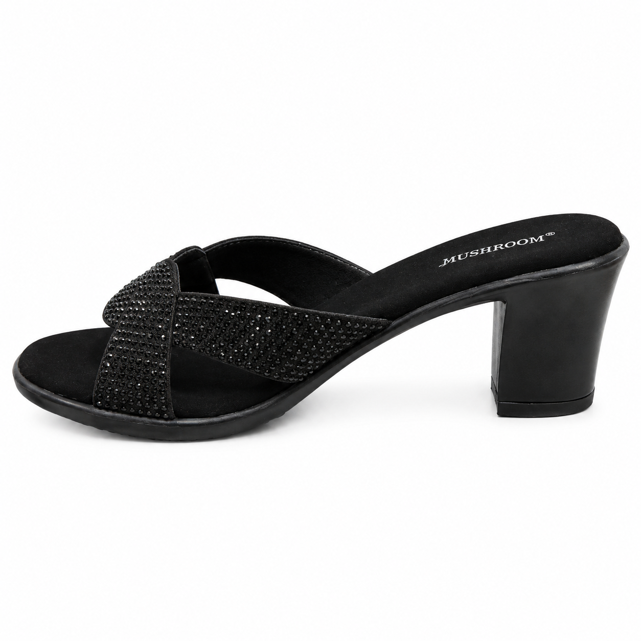 Women's Crystal Cross Strap Heels