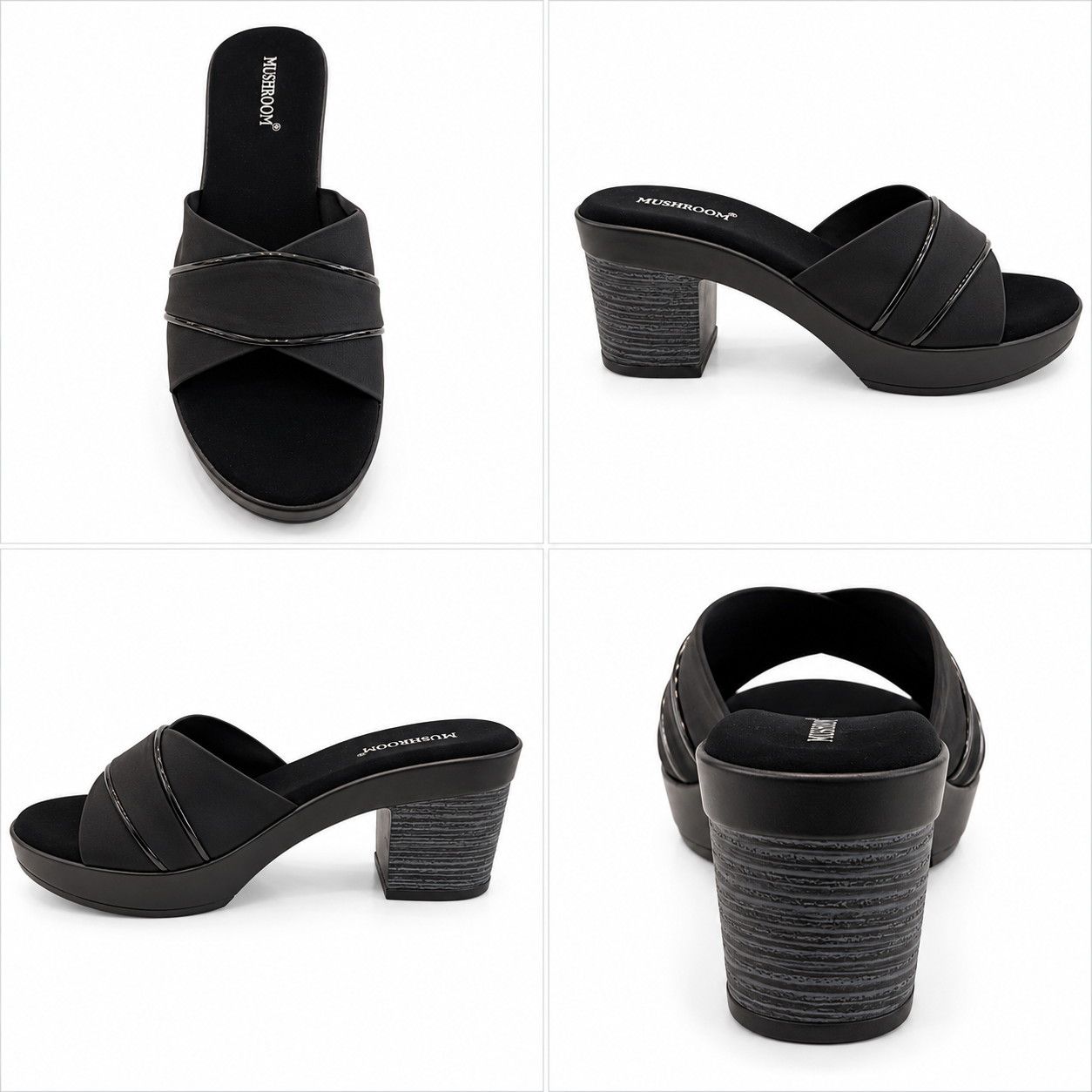 MUSHROOM Women's Block Heel Sandals