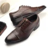 Men Premium Leather Lace-Up Formal Derby Shoes