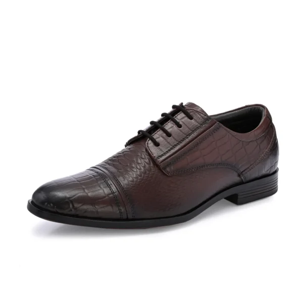 Men Premium Leather Lace-Up Formal Derby Shoes