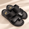HITZ Premium Men’s Black Textured Strap Comfort Slides