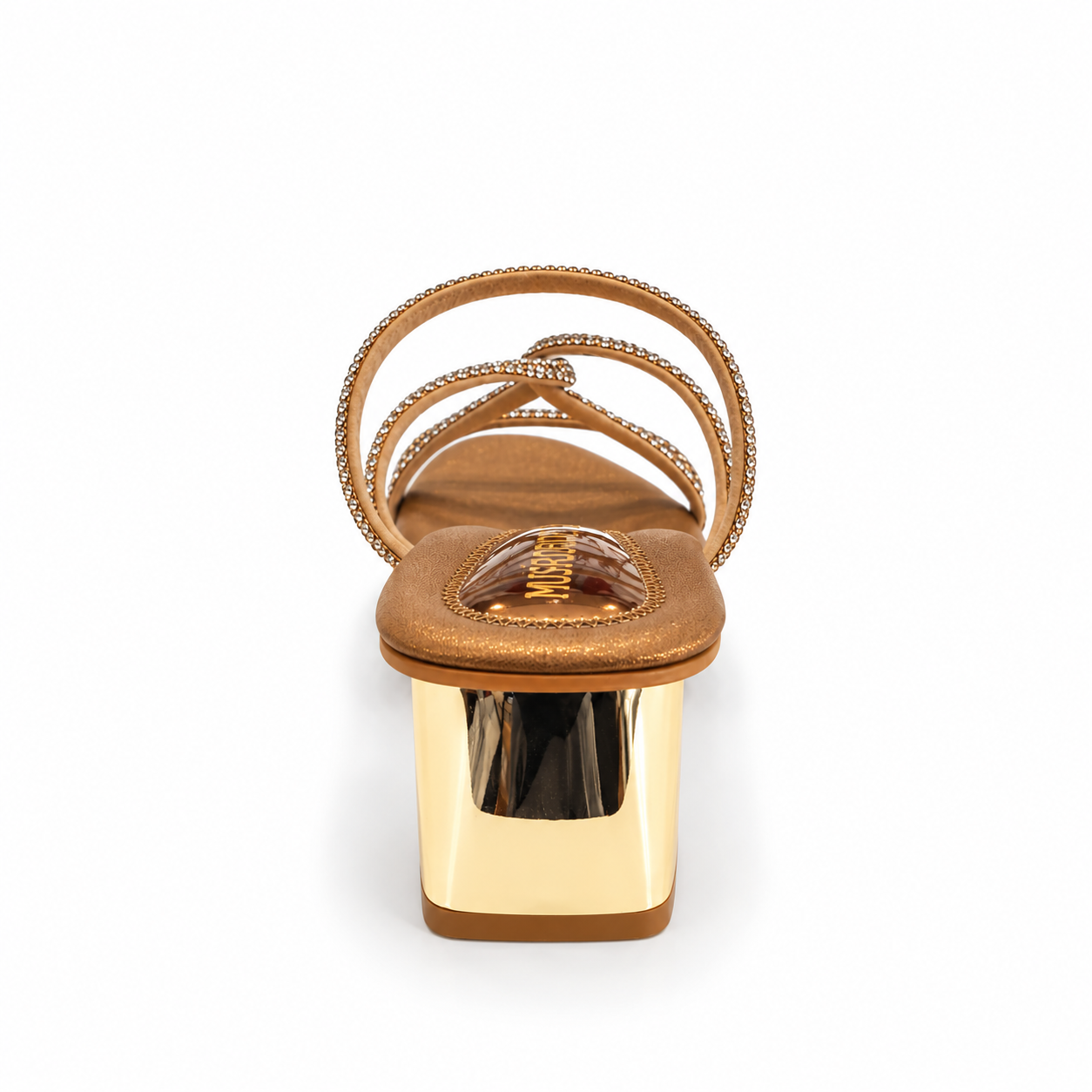MUSHROOM Women's Metallic Rhinestone Block-Heel Mules