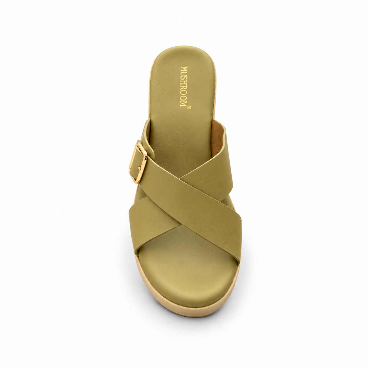 MUSHROOM Women's Cross-Strap Block Heels